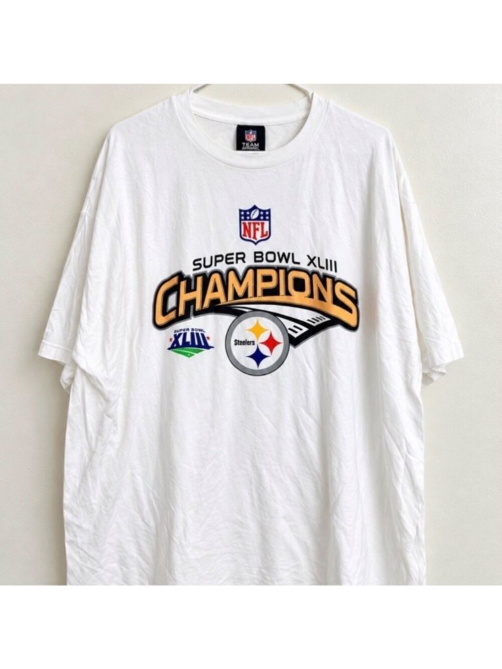 Vintage 2009 Pittsburgh Steelers Super Bowl XLIII Champions T-Shirt XL NFL - Picture 1 of 5